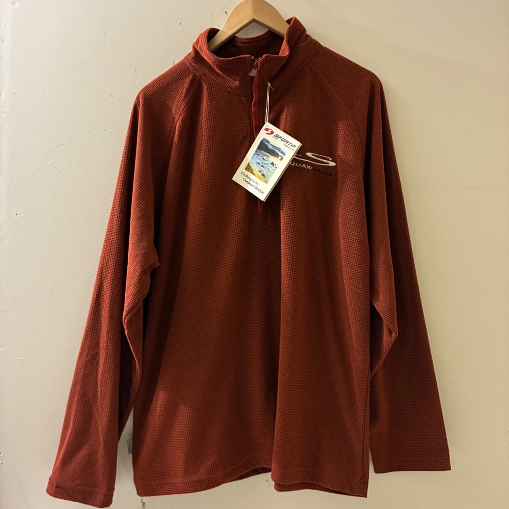 Sportif USA‎ Mens Large Squaw Valley Quarter Zip Waffle Grid Tahoe Outdoors NWT